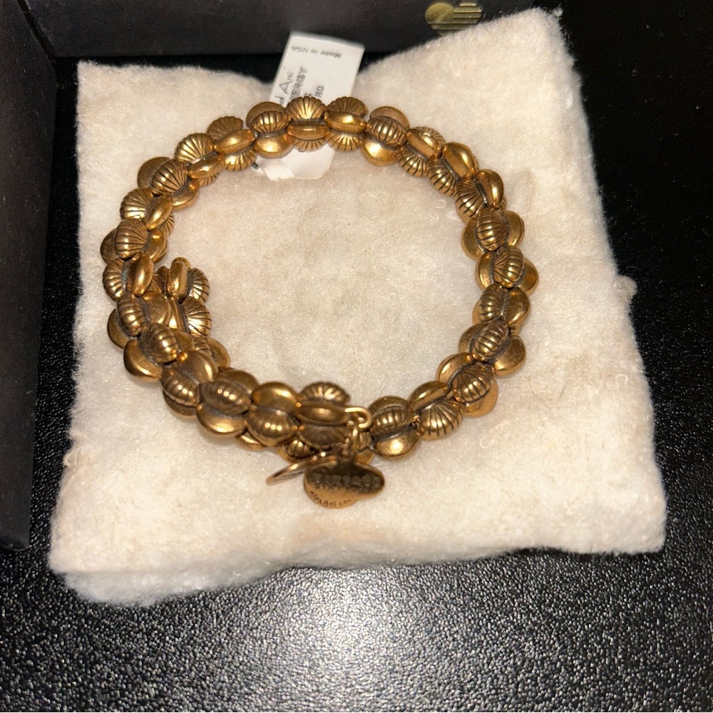 Alex and Ani Gold Shell Beaded Stacked Wrap Bracelet Energy NEW NWT - Picture 4 of 4